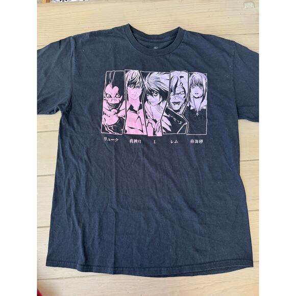 Viz Death Note Shirt Mens Large Black Anime Graphic Tee 5 Panel Faces - Picture 1 of 3